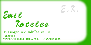 emil koteles business card